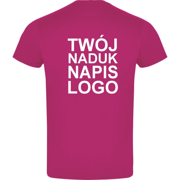 Męska koszulka T-shirt 100% miękka bawełna różowa z twoim nadrukiem roz. L